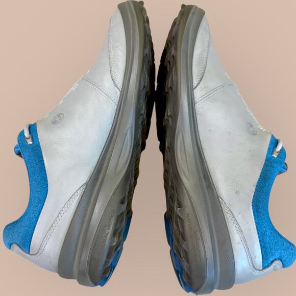 Ecco Biom Mens Hybrid Leather Gortex Spikeless Golf Shoes Size 10 Wide Blue Gray - Picture 7 of 14